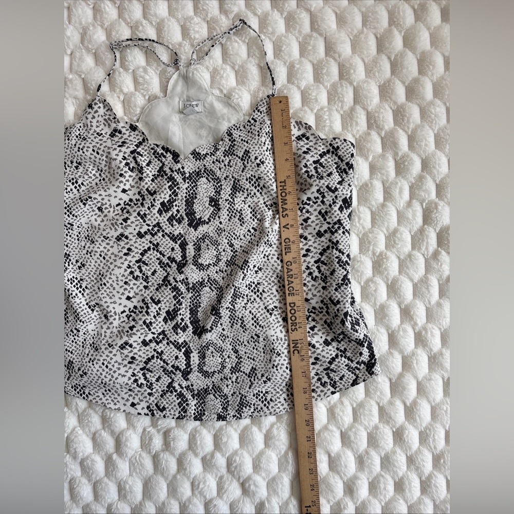 J. Crew Women’s 14 White Snakeskin Print Sleeveless Cami Tank Top Adjustable - Picture 12 of 12